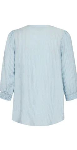 Aby bluse med struktur chambray blue