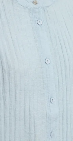 Aby bluse med struktur chambray blue