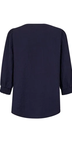 Aby bluse med struktur navy blazer