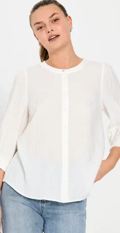 Aby bluse med struktur off-white