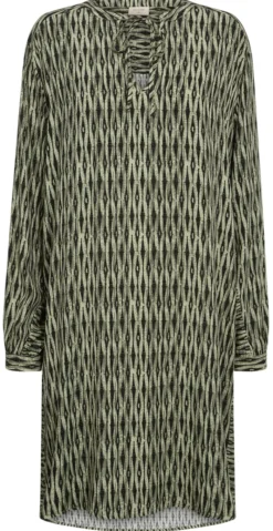 Adney kjole med mønster deep lichen green w. black