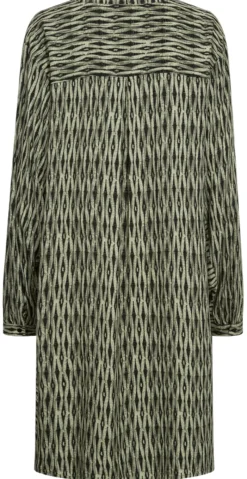 Adney kjole med mønster deep lichen green w. black