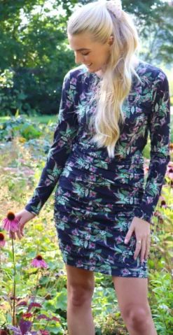 Alma dress army pink paisley