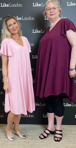 Alma kjole med vidde rosa Likelondon