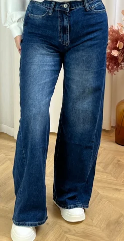 Angela bukser med vidde mørk denim LikeLondon