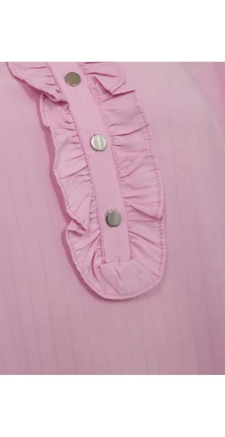 April bluse med flæse lilac sachet