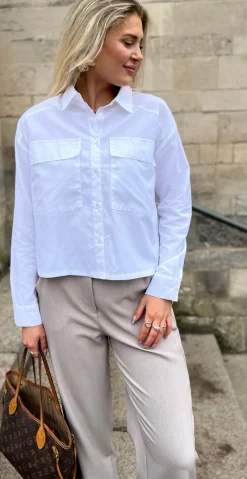 Arianna skjorte med lommer hvid LikeLondon