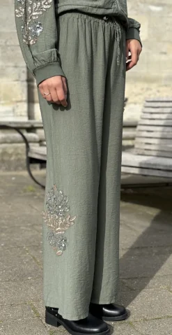 Athena bukser med palietter army LikeLondon