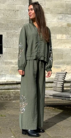 Athena bukser med palietter army LikeLondon