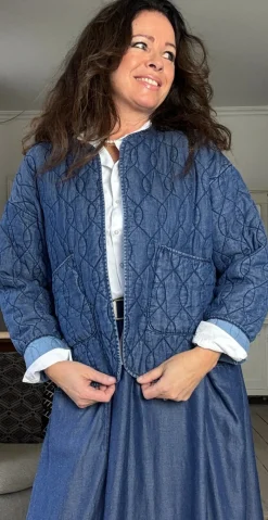 Aya quiltet jakke denim LikeLondon