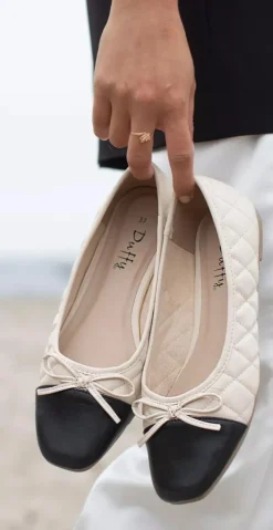 Ballerina med sløjfe beige