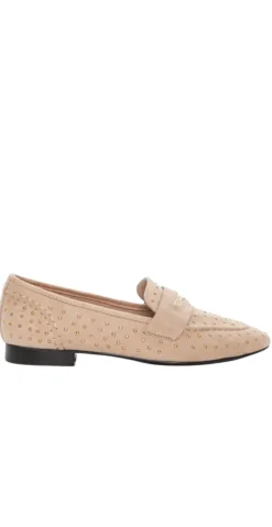 Ballerina-loafers med nitter beige