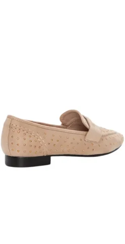 Ballerina-loafers med nitter beige