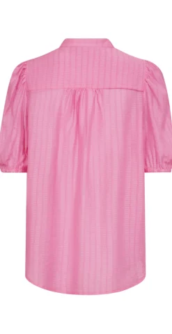 Bella bluse med knapdetaljer fuchsia pink