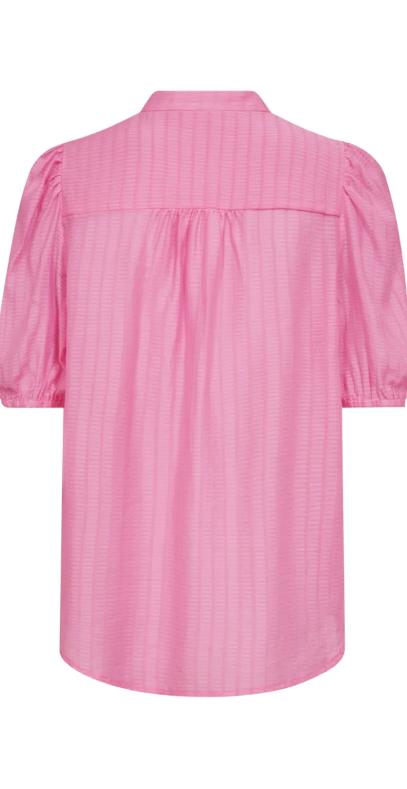 Bella bluse med knapdetaljer fuchsia pink