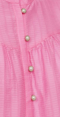 Bella bluse med knapdetaljer fuchsia pink