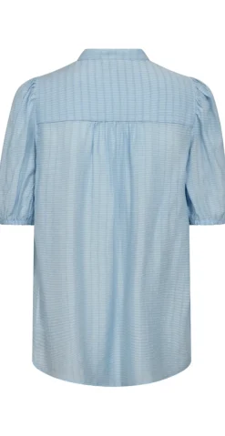 Bella bluse med knapdetaljer chambray blue