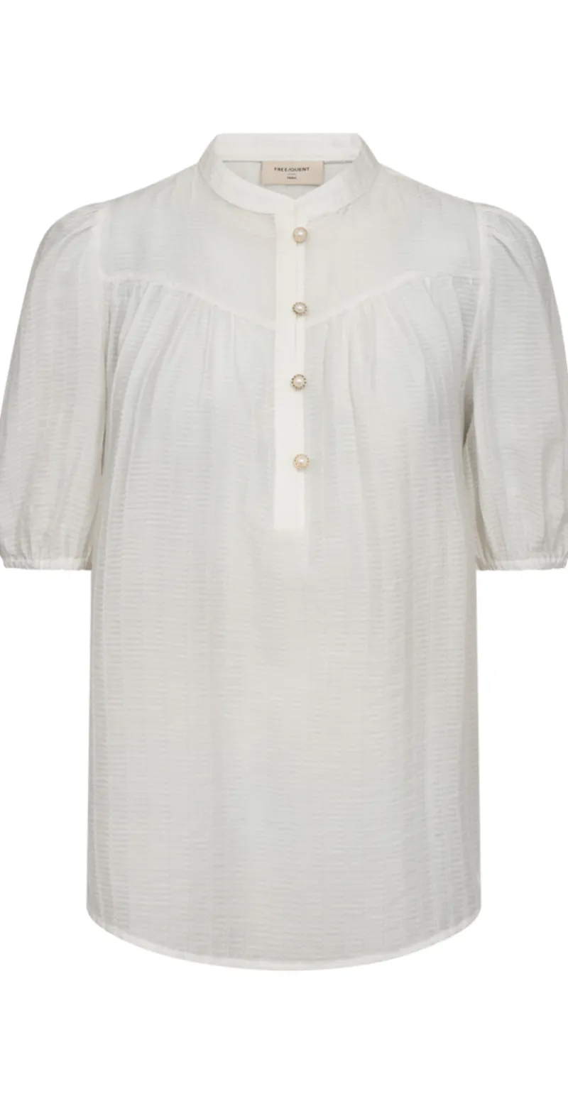 Bella bluse med knapdetaljer off-white