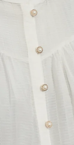 Bella bluse med knapdetaljer off-white