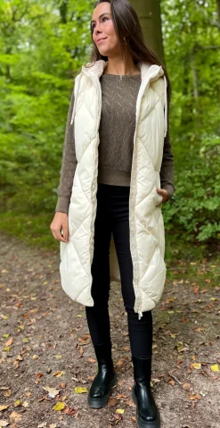 Bomina vest med lynlås birch