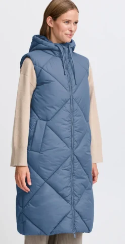 Bomina vest med lynlås blue horizon