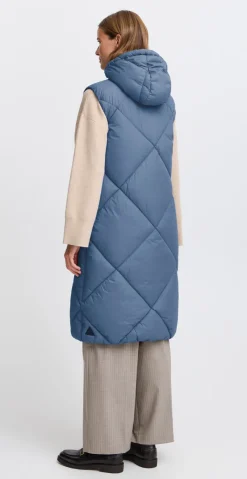 Bomina vest med lynlås blue horizon