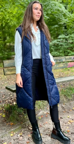 Bomina vest med lynlås navy