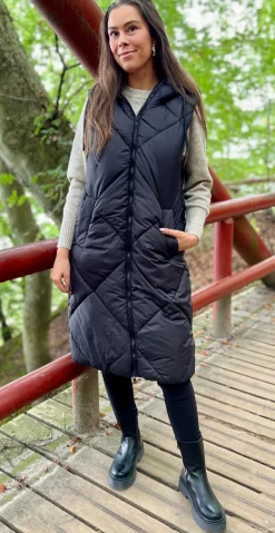 Bomina vest med lynlås sort