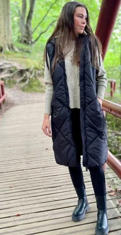 Bomina vest med lynlås sort