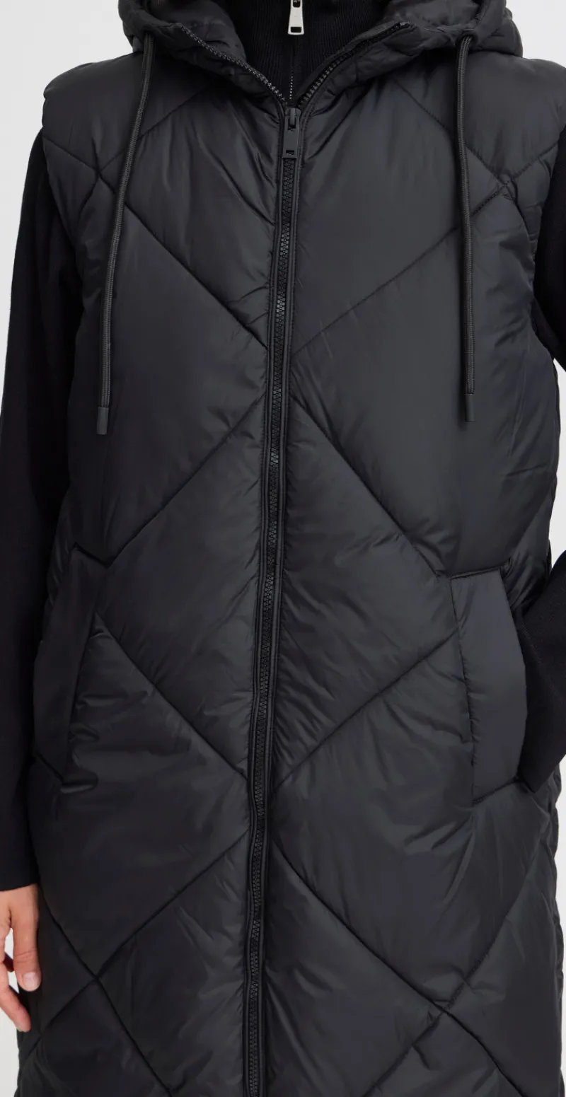 Bomina vest med lynlås sort