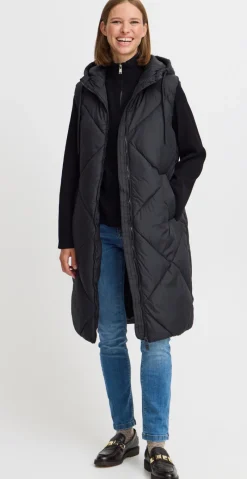 Bomina vest med lynlås sort