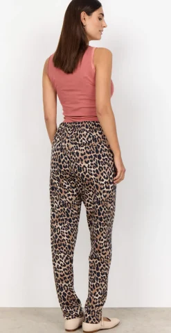 Bree bukser med leopardprint camel
