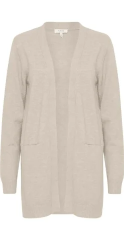 Cardigan i strik cement melange