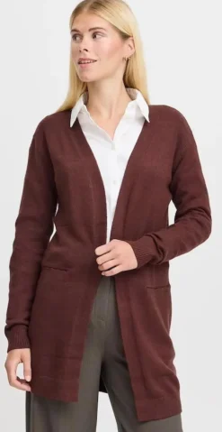 Cardigan i strik hot chocolate melange