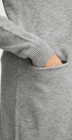 Cardigan i strik mid grey melange