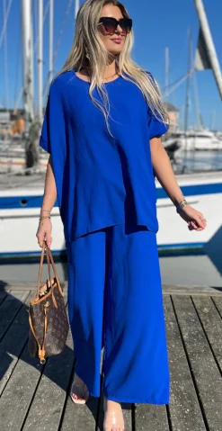Cassie bukser med snøre royal blue LikeLondon