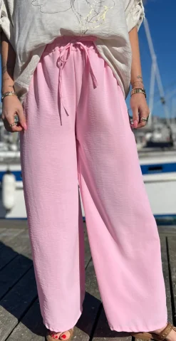 Cassie bukser med snøre rosa LikeLondon