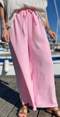 Cassie bukser med snøre rosa LikeLondon
