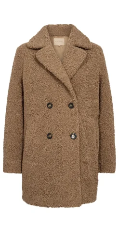 Cassie teddy-jakke camel