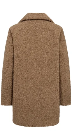 Cassie teddy-jakke camel