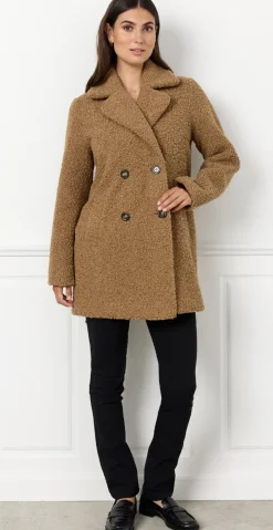 Cassie teddy-jakke camel