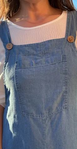 Cecilie kjole regulerbar strop og lomme medium jeans LikeLondon By Christina