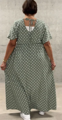 Cornelia kjole med prikker og smock khaki LikeLondon by Christina