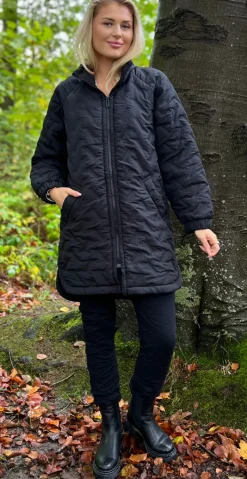 Crown quiltet jakke sort