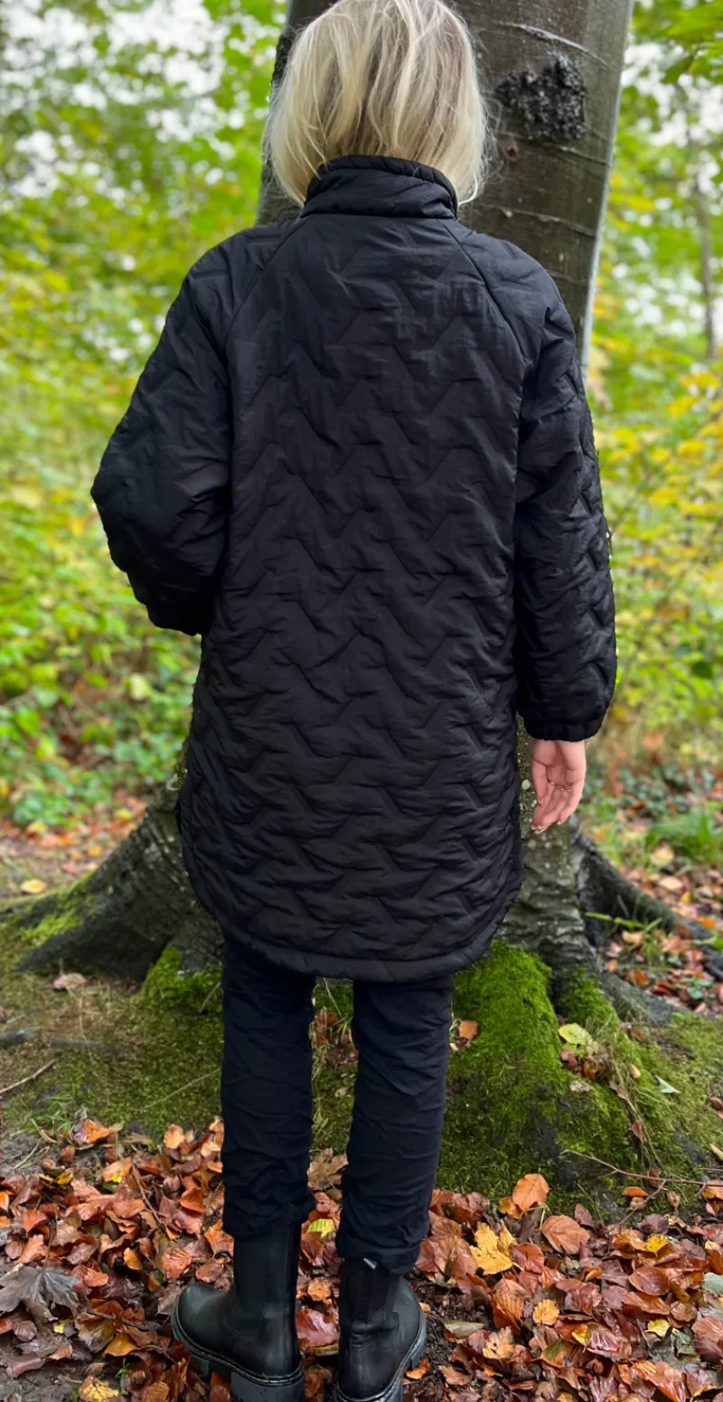 Crown quiltet jakke sort