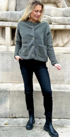 Darla teddy cardigan khaki