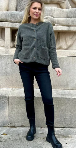 Darla teddy cardigan khaki