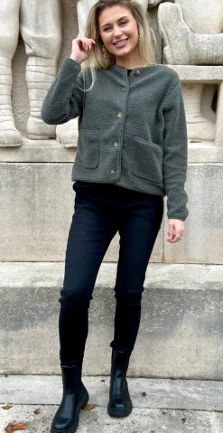 Darla teddy cardigan khaki