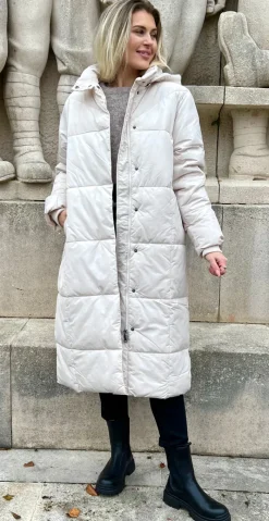 Dawn lang vatteret frakke offwhite