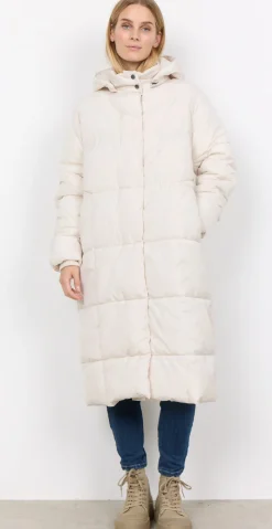 Dawn lang vatteret frakke offwhite